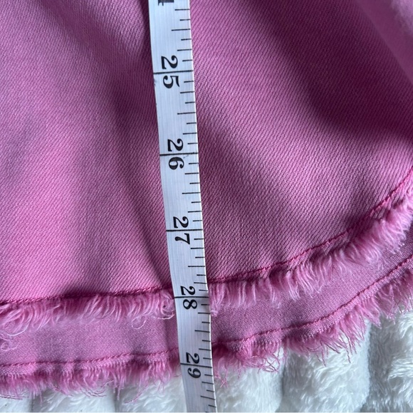 Maurices Womens Large Pink Button-Up Raw Hem Lightweight Denim Jacket - Picture 2 of 7